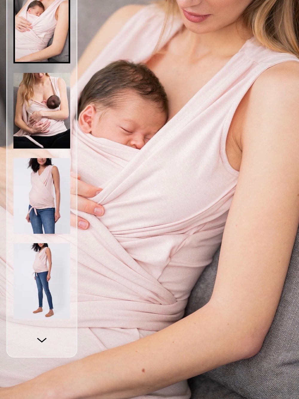 Seraphine Skin-to-Skin Wrap Top in Light Blush Pink